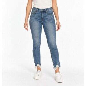 Renuar We Love Denim Jeans Raw Hem Distressed Blue Size 38